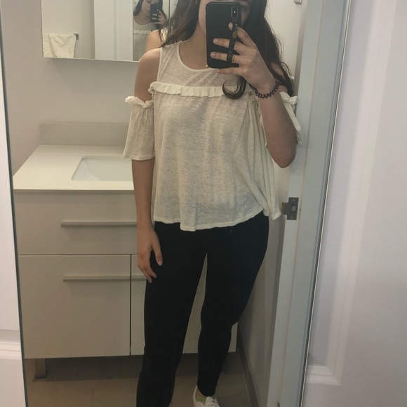 White off the shoulder blouse from Anthropologie - Picture 2 of 6